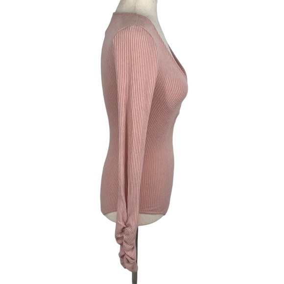 Free People Intimately Cozy Up With Me Ribbed V Neck Cheeky Bodysuit Size Medium - Picture 10 of 16